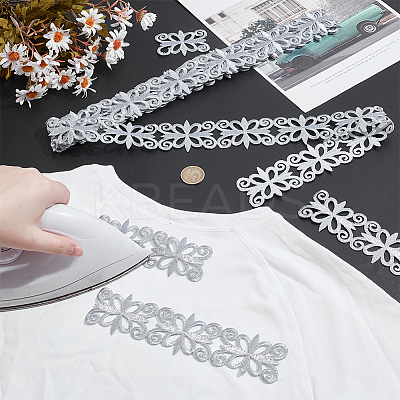 Sew on Ethnic Style Embroidery Flower Polyester Hollow Lace Ribbons OCOR-WH0109-343B-1