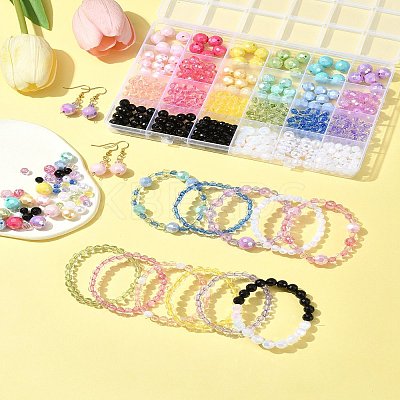 DIY Round Acrylic Beads Jewelry Making Findings Kits DIY-FS0007-79-1