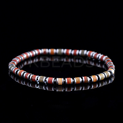 Natural & Dyed Imperial Jasper Beaded Stretch Bracelets for Men GC1206-4-1