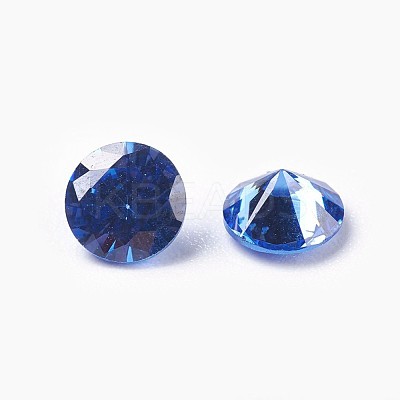 Cubic Zirconia Pointed Back Cabochons ZIRC-WH0001-B10-1