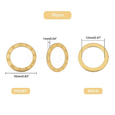 50Pcs Tibetan Style Brass Link Rings KK-PH0004-06-1