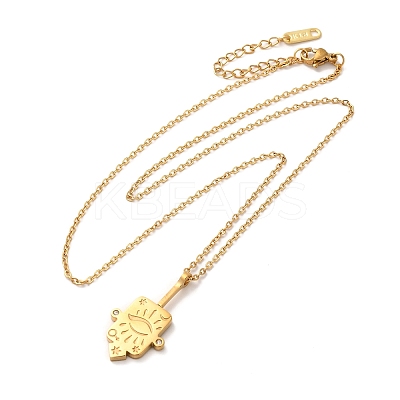304 Stainless Steel Pandant Necklace for Men Women NJEW-O126-02G-02-1