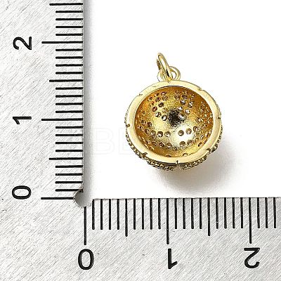 Brass Micro Pave Cubic Zirconia Charms KK-C090-11G-1