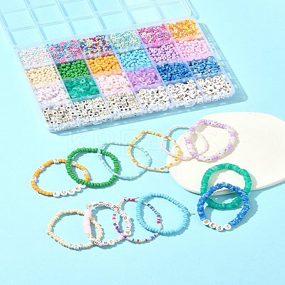 DIY Donut Glass & Acrylic Beads Bracelets Making Kits DIY-FS0007-68-1
