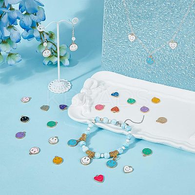96Pcs 16 Style Alloy Enamel Charms ENAM-FH0001-39-1