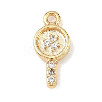 Brass Micro Pave Clear Cubic Zirconia Pendants KK-G545-08G-1