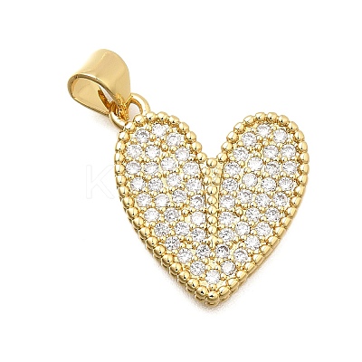 Brass Micro Pave Cubic Zirconia Pendants X-KK-C087-19G-1