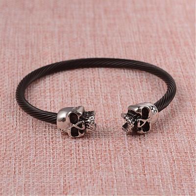 304 Stainless Steel Cuff Bangles BJEW-L605-08B-1