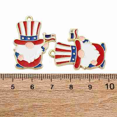 Independence Day Alloy Enamel Pendants ENAM-V002-02B-G-1