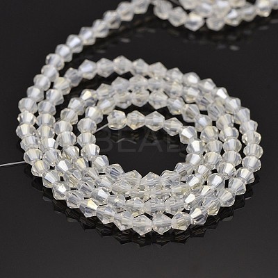 Faceted Bicone Electroplate Glass Beads Strands LS-EGLA-P016-4mm-AB01-1