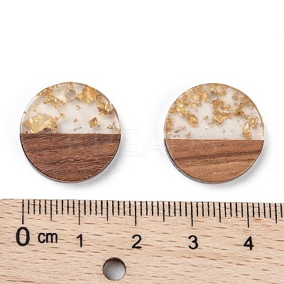 Transparent Resin & Walnut Wood Pendants LS-X-RESI-S358-02C-B02-1