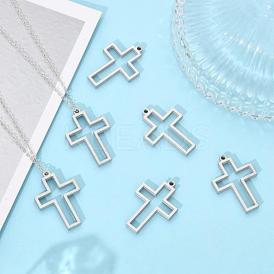 12Pcs 304 Stainless Steel Open Back Bezel Pendants STAS-CA0001-66-1