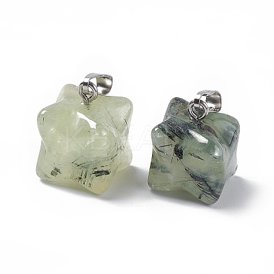 Natural Prehnite Pendants G-C002-02D-1