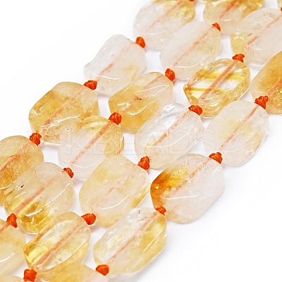 Heated Natural Citrine Beads Strands G-F725-13-1