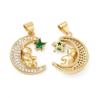 Brass Micro Pave Cubic Zirconia Pendants KK-H441-23G-1