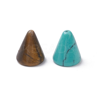 Natural & Synthetic Mixed Gemstone Circular Cone Ornament G-K359-01A-1