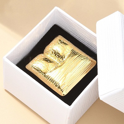 304 Stainless Steel Open Cuff Ring for Women LS-RJEW-B109-06G-01-1