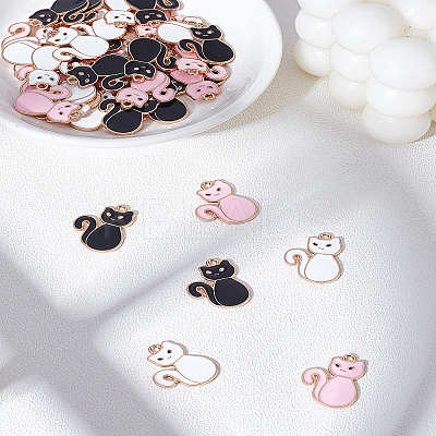 42Pcs 3 Colors Alloy Enamel Pendants ENAM-LP0001-79-1