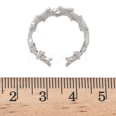 304 Stainless Steel Open Cuff Rings for Women RJEW-A079-03C-P-1