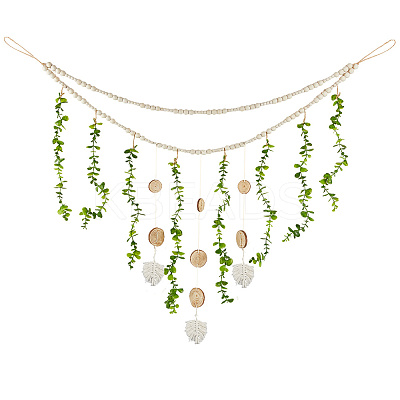 Artificial Eucalyptus Wall Hanging Decor AJEW-WH20067-035A-1