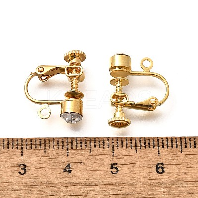 Brass Clip-on Earring Settings STAS-F311-12G-1