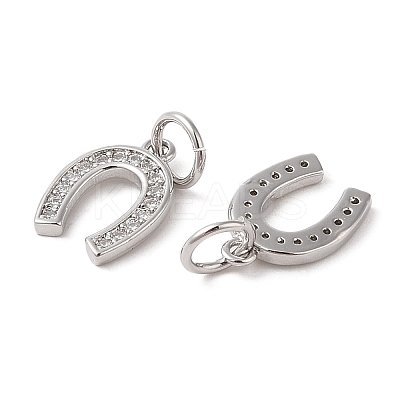 Rack Plating Brass Micro Pave Clear Cubic Zirconia Pendants LS-ZIRC-P118-01P-1