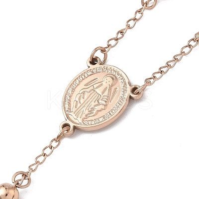 304 Stainless Steel Rosary Bead Necklaces NJEW-F240-02RG-1