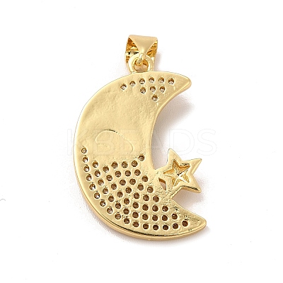 Rack Plating Brass Micro Pave Clear Cubic Zirconia Pendants LAMP-A153-01G-04-1