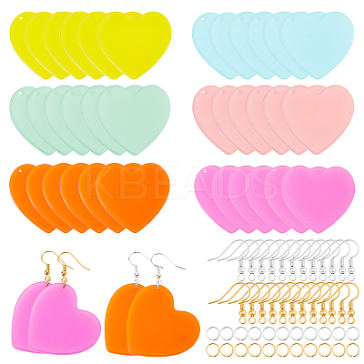 36Pcs 6 Colors Cellulose Acetate(Resin) Pendants DIY-NB0005-36-1