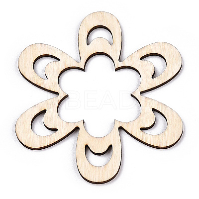 Unfinished Natural Poplar Wood Big Pendants WOOD-TAC0012-10-1