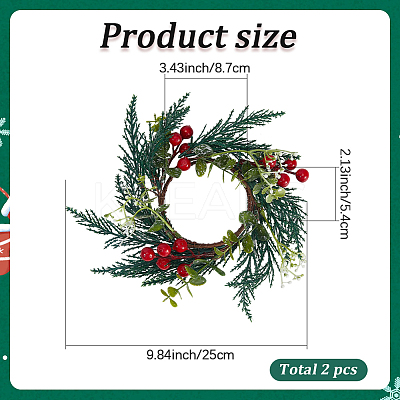 PP Plastic and Foam and Wire Christmas Wreath AJEW-WH20060-21-1