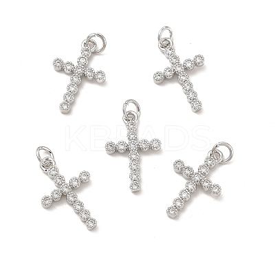 Brass Micro Pave Cubic Zirconia Pendants KK-E068-VB255-1
