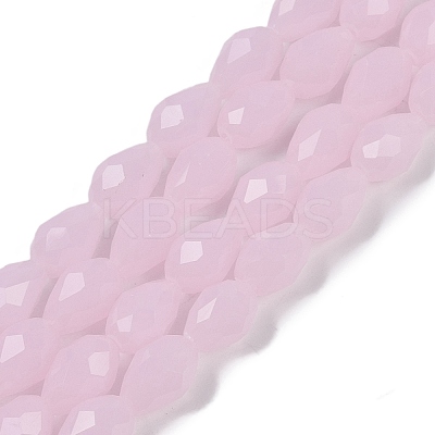 Electroplate Imitation Jade Glass Beads Strands EGLA-N013-J8mm-D01-1