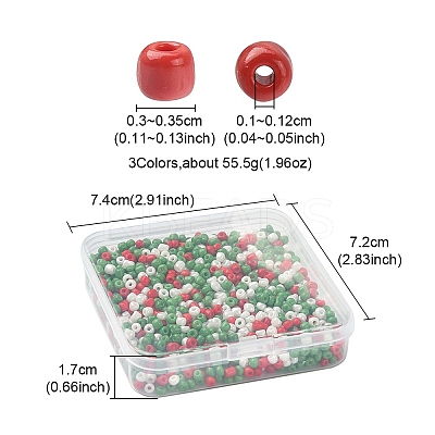 55.5G 3 Colors Baking Paint Glass Seed Beads SEED-YW0002-27-1