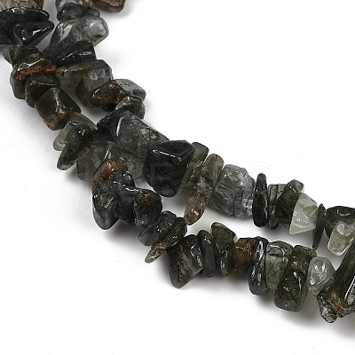 Natural Green Rutilated Quartz Beads Strands G-Q060-C03-1