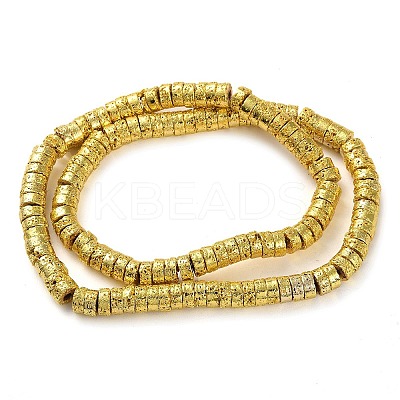 Electroplated Natural Lava Rock Beads Strands G-I360-A01-01-1