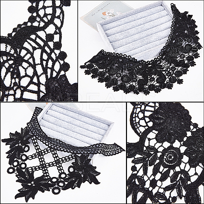6Pcs 6 Style Milk Silk Embroidered Floral Lace Collar DIY-GF0005-42-1