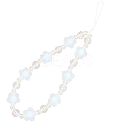 Plastic Beaded Mobile Phone Lanyard Wrist Strap AJEW-WH20010-63C-1