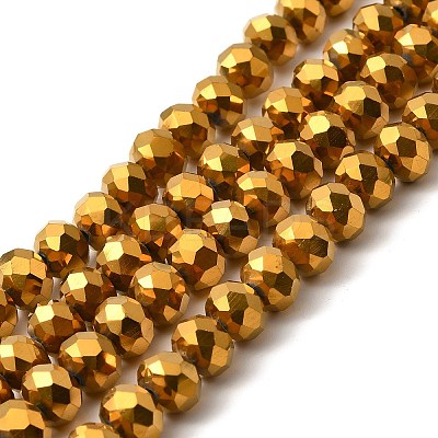Electroplate Transparent Glass Beads Strands EGLA-A034-T8mm-UA01-1
