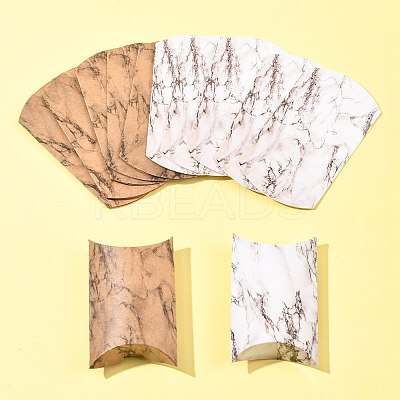 30Pcs 2 Styles Marble Printed Paper Pillow Gift Boxes CON-FS0001-21A-1