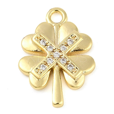 Cross Theme Real 18K Gold Plated Brass Micro Pave Clear Cubic Zirconia Pendants LS-KK-L219-06G-01-1
