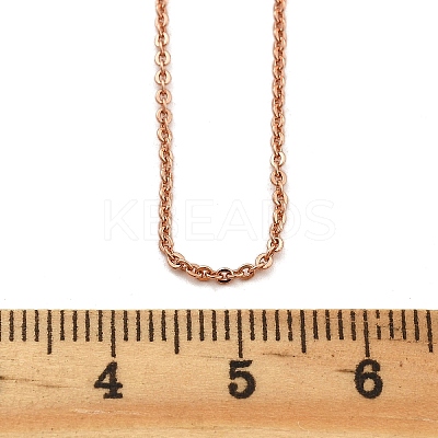Brass Rolo Chains Necklaces for Women NJEW-D302-45RG-1