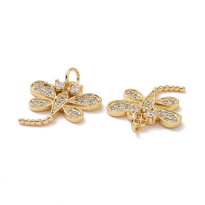 Brass Cubic Zirconia Pendants KK-G453-21G-1