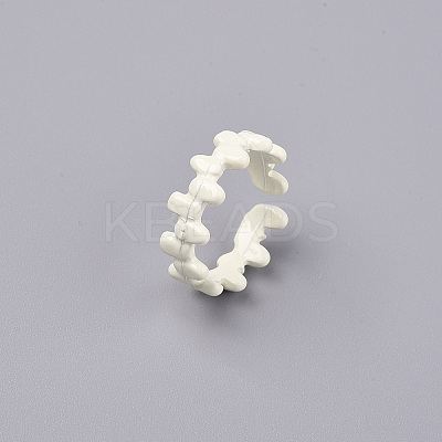 Spray Painted Alloy Cuff Rings RJEW-T011-20-RS-1