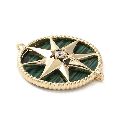 Synthetic Malachite Connector Charms KK-P260-29B-G-1