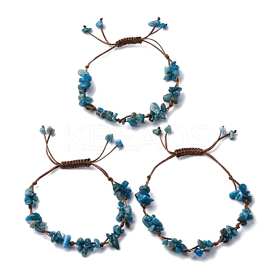 Adjustable Natural Apatite Braided Bead Bracelets for Women BJEW-U035-02N-1