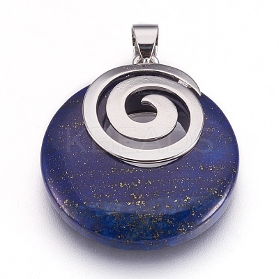Natural Dyed Lapis Lazuli Pendants KK-F751-D20-1