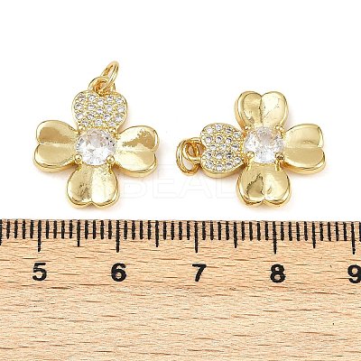 Brass Micro Pave Cubic Zirconia Pendants KK-S526-55G-1
