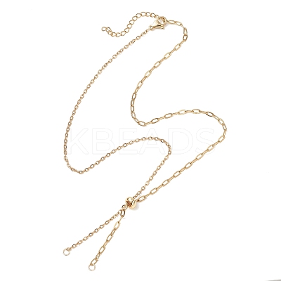 304 Stainless Steel Paperclip  Chain Cable Chain Slider Necklace Making AJEW-JB01526-1