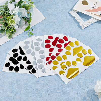 8 Sheets 4 Colors Cute PVC Self Adhesive Car Stickers STIC-FH0001-19-1
